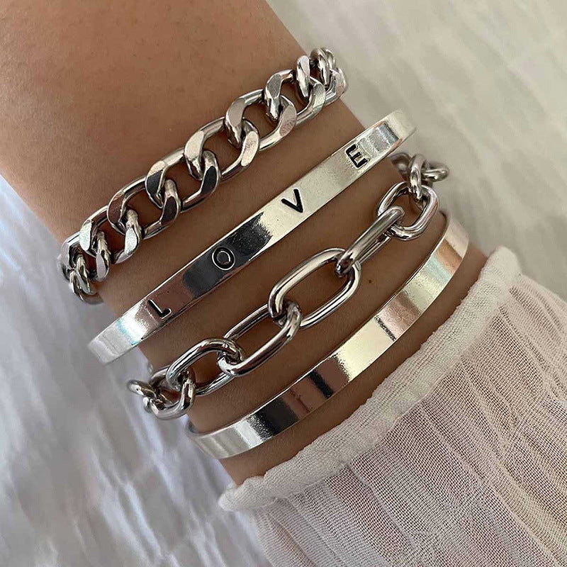Elan Mercer Bracelet Set | White Gold-Tone