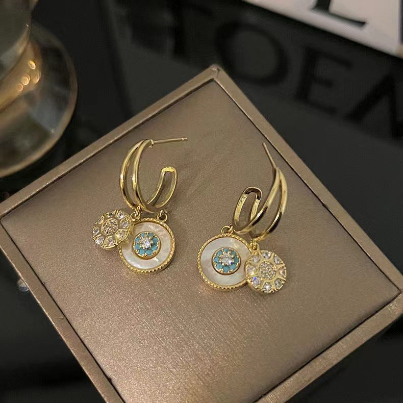 Attractive Gold-Plated Kaleidoscope Earrings