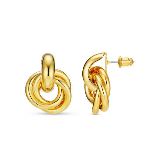 Statement Interlocking Earrings | Gold-Tone
