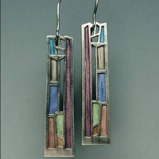 Vintage colored silver earrings