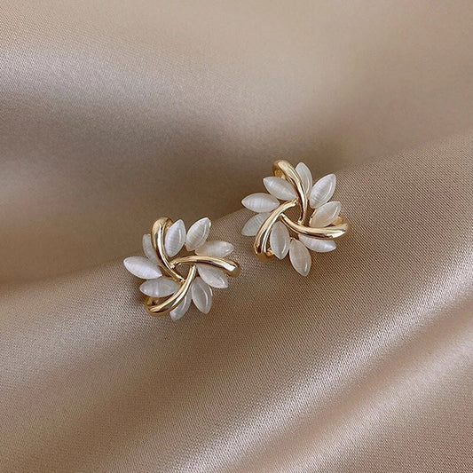 Elegant Gold-Tone and Silver Nut Earrings