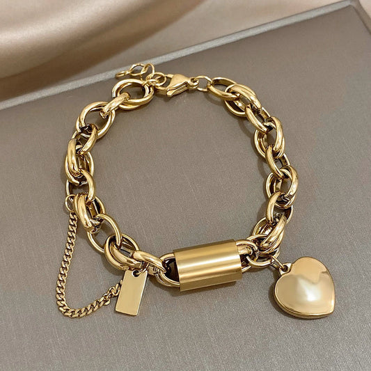 Heartened Thick Bracelet | Gold-Tone