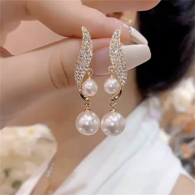 Gold-Tone Pearl Earrings