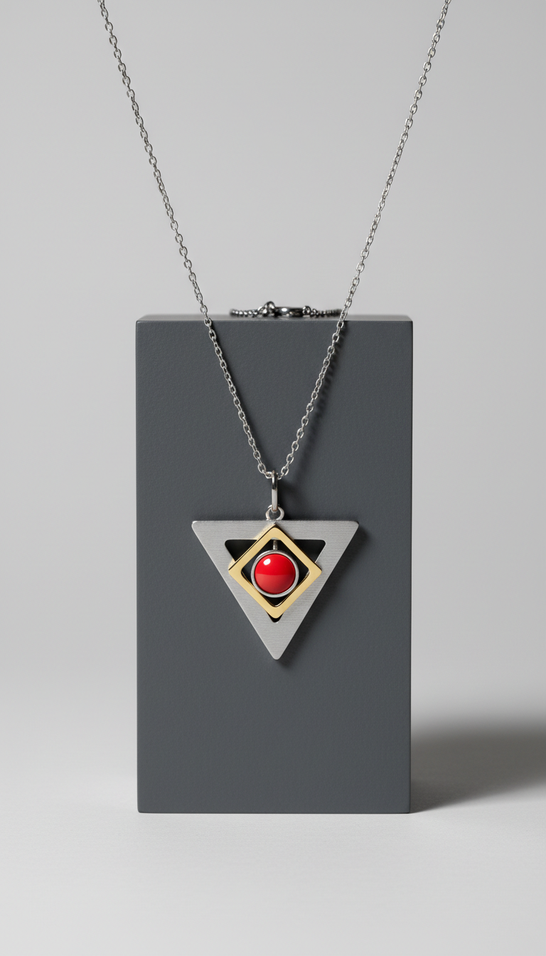 Minimalist geometric pendant necklace