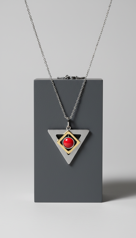 Minimalist geometric pendant necklace