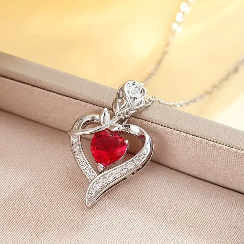 Rosira Emberveil Necklace | White Gold-Tone