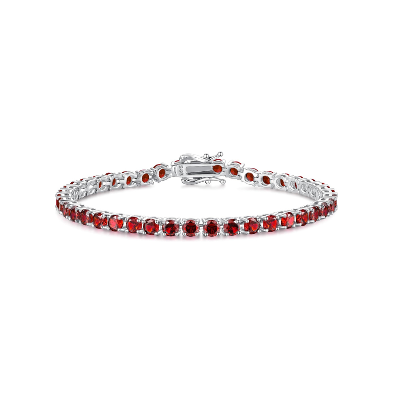 Ruby Tennis Bracelet | White Gold-Tone
