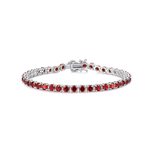 Ruby Tennis Bracelet | White Gold-Tone