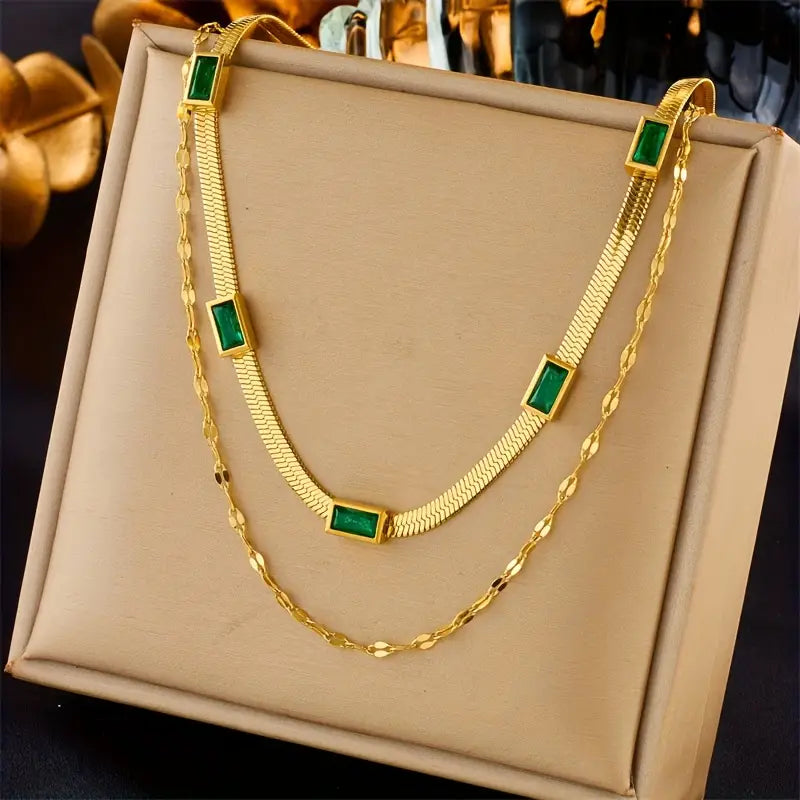 Sorella Edelstein Retro Double-Layer Necklace | Gold-Tone