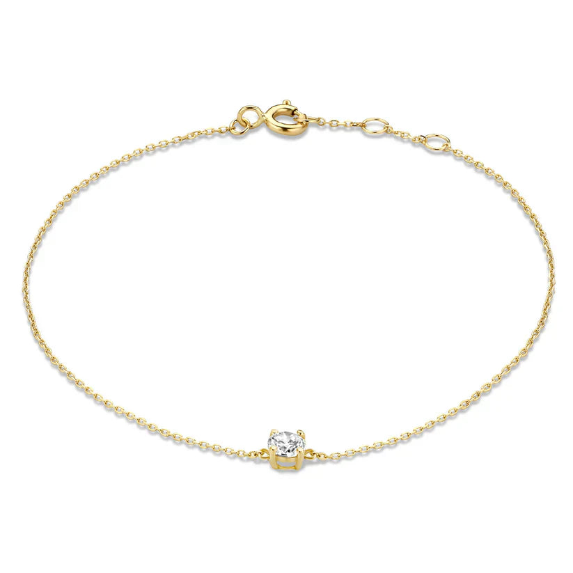 Cléa Moissanite Stone Bracelet | Gold-Tone