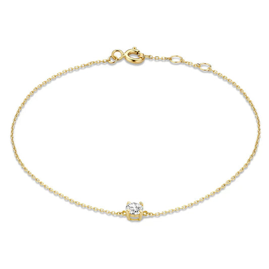 Cléa Moissanite Stone Bracelet | Gold-Tone