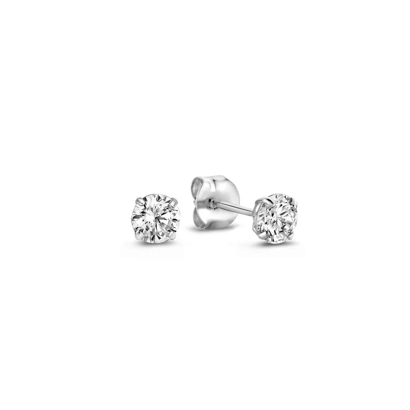 Larmes De Lune Stone Earrings | White Gold-Tone