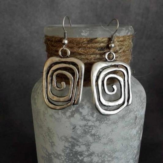 Vintage Silver Spiral Earrings