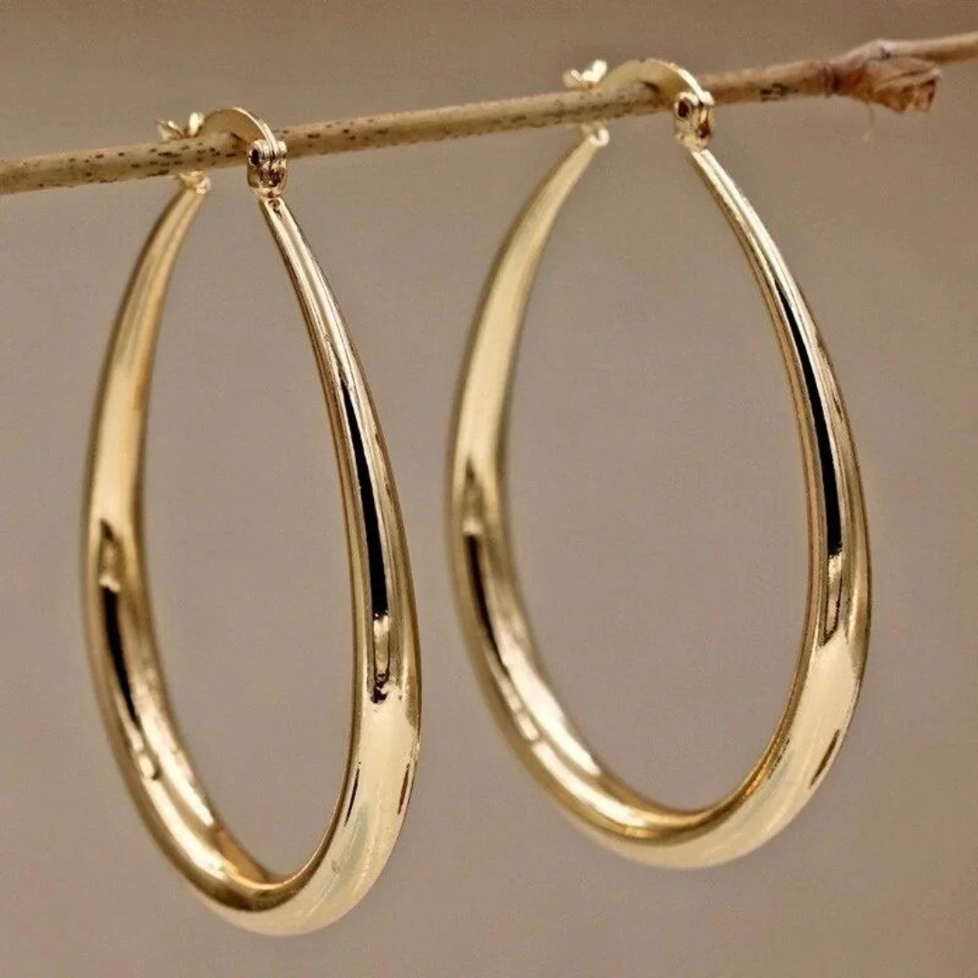 Vintage Gold-Tone Hoop Earrings