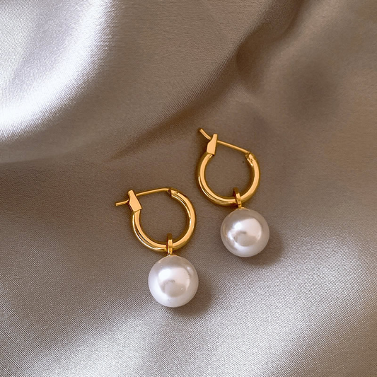 Elegant Gold-Tone Beaded Earrings