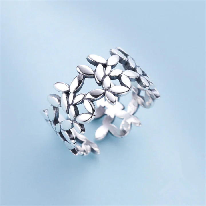 Vintage Silver Leaf Ring
