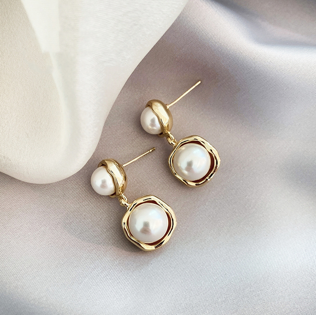 Gold-Tone Pearl Earrings