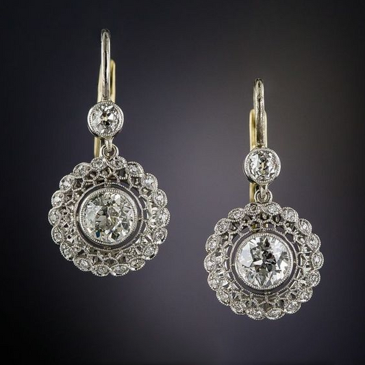 Vintage Mandala Earrings with Zirconias