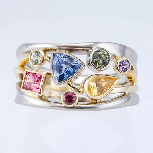 Vintage Multicolor Zirconias Ring