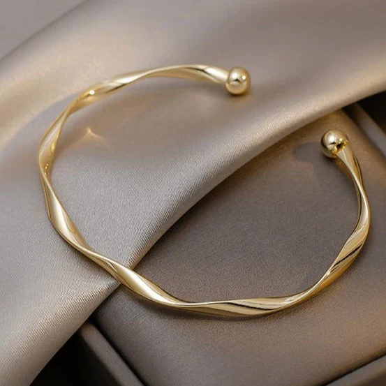 Elegant Open Gold-Tone Bracelet