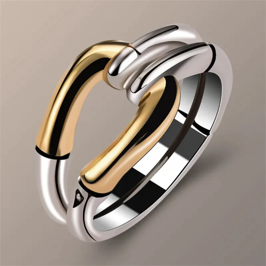 Vintage Gold-Tone and Silver Knotted Ring