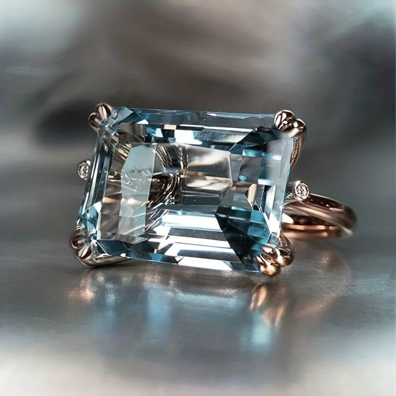 Vintage Inlaid Blue Crystal Ring