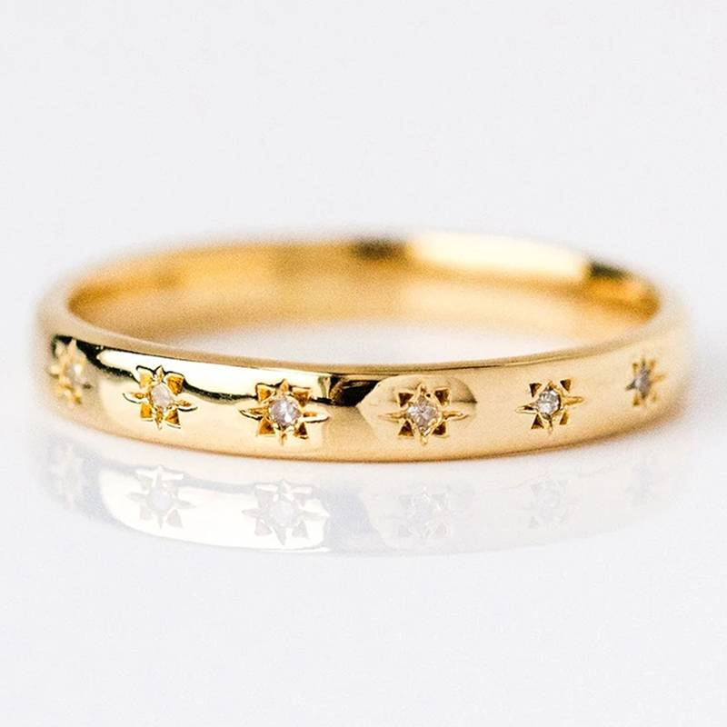 Vintage Gold-Tone and Zirconia Ring