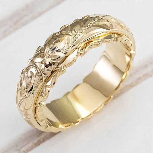 Vintage Gold-Tone Flower Ring