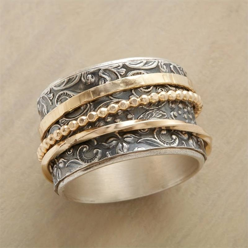 Vintage Antique Gold-Tone and Silver Ring