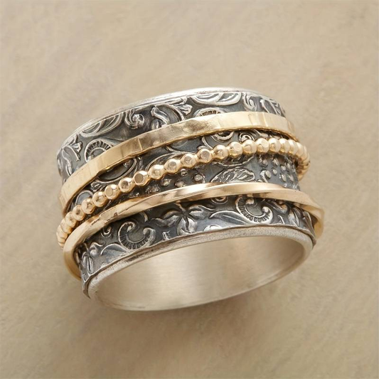 Vintage Antique Gold-Tone and Silver Ring