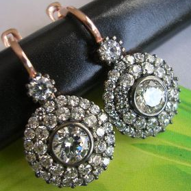 Vintage Mandala Earrings with Inlaid Zirconias
