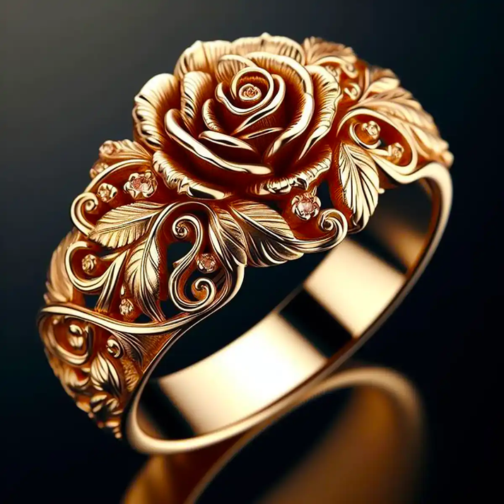 Gold-Tone Flower Ring