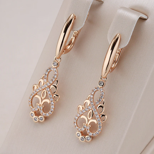 Elegant Gold-Tone Elf Earrings with Zirconia