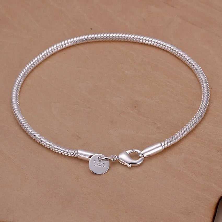 Simple 925 silver bracelet with candle holder