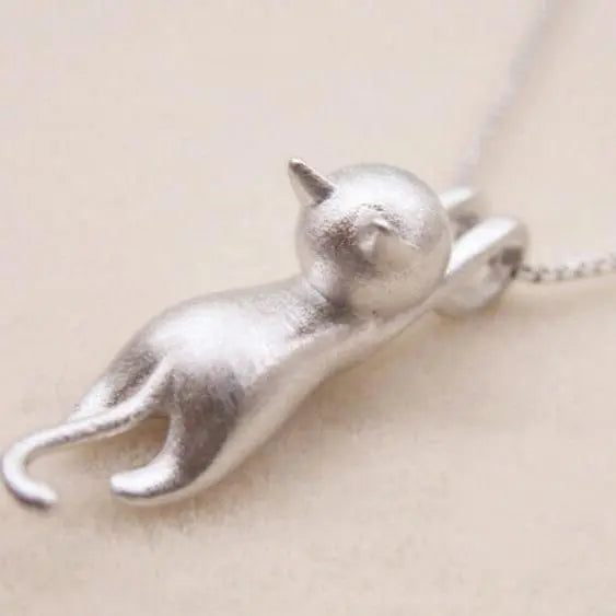 Playful Kitten 925 Silver Necklace