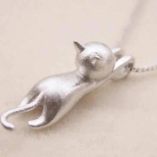 Playful Kitten 925 Silver Necklace