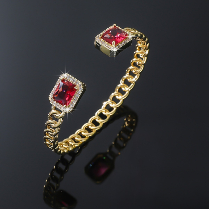 Veloria Open Ruby Bracelet | Gold-Tone