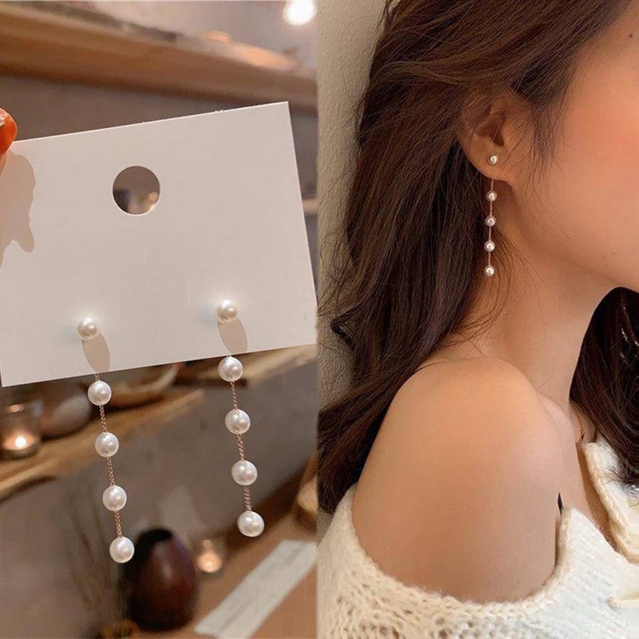 Jade pearl earrings